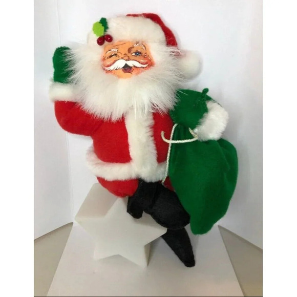 ANNALEE 9" CHRISTMAS DELIGHTS SANTA CLAUS & BAG HOLIDAY STAR LIGHTS UPDOLL NWT - Picture 5 of 11